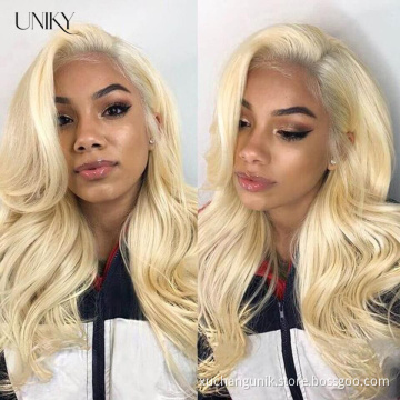 Uniky 180% Density Raw Virgin Indian Hair 13X6 613 Blonde Body Wave HD Transparent Lace Frontal Human Hair Wigs for Black Women